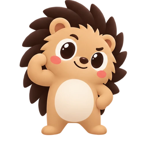 Pip the hedgehog flexing